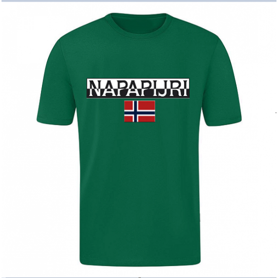 T-SHIRT 100% ΒΑΜΒΑΚΙ ΜΕ LOGO - ΠΡΑΣΙΝΟ - NAPAPIJRI