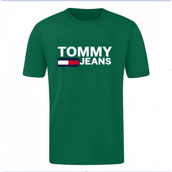 T-SHIRT 100% ΒΑΜΒΑΚΙ ΜΕ LOGO - ΠΡΑΣΙΝΟ - TOMMY JEANS ΜΕΓΑΛΟ