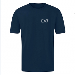 T-SHIRT 100% ΒΑΜΒΑΚΙ ΜΕ LOGO - ΜΠΛΕ ΣΚΟΥΡΟ - EA7 ΜΙΚΡΟ