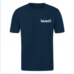 T-SHIRT 100% ΒΑΜΒΑΚΙ ΜΕ LOGO - ΜΠΛΕ ΣΚΟΥΡΟ - TIMBERLAND ΜΙΚΡΟ