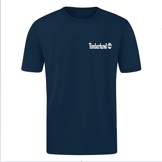 T-SHIRT 100% ΒΑΜΒΑΚΙ ΜΕ LOGO - ΜΠΛΕ ΣΚΟΥΡΟ - TIMBERLAND ΜΙΚΡΟ