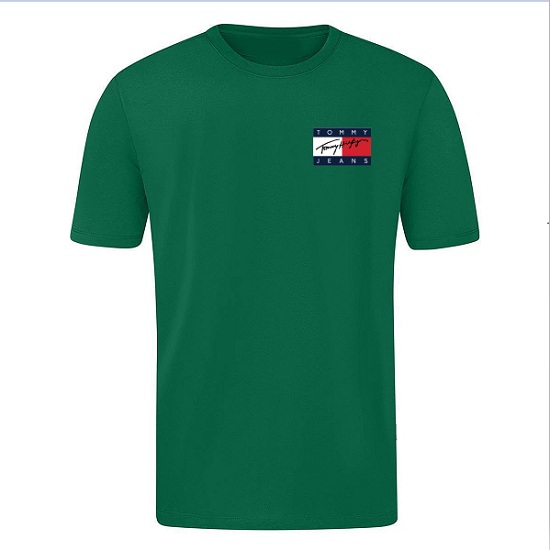 T-SHIRT 100% ΒΑΜΒΑΚΙ ΜΕ LOGO - ΠΡΑΣΙΝΟ - TOMMY JEANS ΜΙΚΡΟ