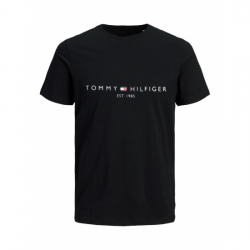 T-SHIRT 100% ΒΑΜΒΑΚΙ ΜΕ LOGO - ΜΑΥΡΟ - TOMMY 1985