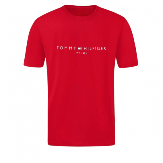 T-SHIRT 100% ΒΑΜΒΑΚΙ ΜΕ LOGO - ΚΟΚΚΙΝΟ - TOMMY 1985