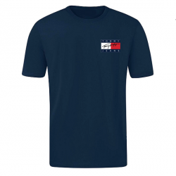 T-SHIRT 100% ΒΑΜΒΑΚΙ ΜΕ LOGO - ΜΠΛΕ ΣΚΟΥΡΟ - TOMMY JEANS ΜΙΚΡΟ