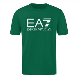 T-SHIRT 100% ΒΑΜΒΑΚΙ ΜΕ LOGO - ΠΡΑΣΙΝΟ - EA7 ΜΕΓΑΛΟ