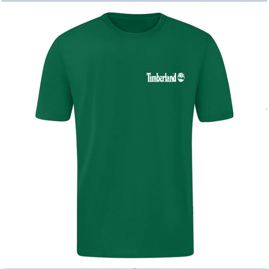 T-SHIRT 100% ΒΑΜΒΑΚΙ ΜΕ LOGO - ΠΡΑΣΙΝΟ - TIMBERLAND ΜΙΚΡΟ