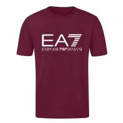 T-SHIRT 100% ΒΑΜΒΑΚΙ ΜΕ LOGO - ΜΠΟΡΝΤΟ - EA7 ΜΕΓΑΛΟ
