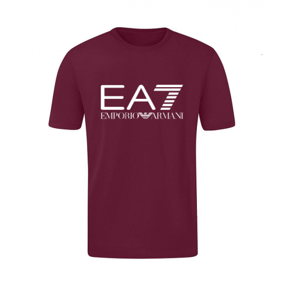 T-SHIRT 100% ΒΑΜΒΑΚΙ ΜΕ LOGO - ΜΠΟΡΝΤΟ - EA7 ΜΕΓΑΛΟ