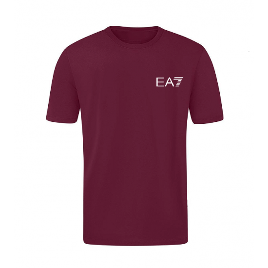 T-SHIRT 100% ΒΑΜΒΑΚΙ ΜΕ LOGO - ΜΠΟΡΝΤΟ - EA7 ΜΙΚΡΟ