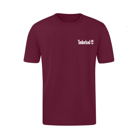 T-SHIRT 100% ΒΑΜΒΑΚΙ ΜΕ LOGO - ΜΠΟΡΝΤΟ - TIMBERLAND ΜΙΚΡΟ
