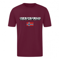 T-SHIRT 100% ΒΑΜΒΑΚΙ ΜΕ LOGO - ΜΠΟΡΝΤΟ - NAPAPIJRI