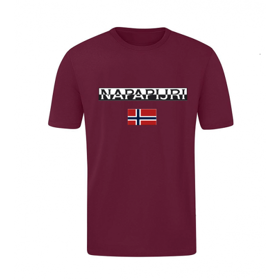 T-SHIRT 100% ΒΑΜΒΑΚΙ ΜΕ LOGO - ΜΠΟΡΝΤΟ - NAPAPIJRI