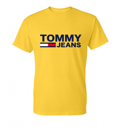 T-SHIRT 100% ΒΑΜΒΑΚΙ ΜΕ LOGO - ΚΙΤΡΙΝΟ - TOMMY JEANS ΜΕΓΑΛΟ