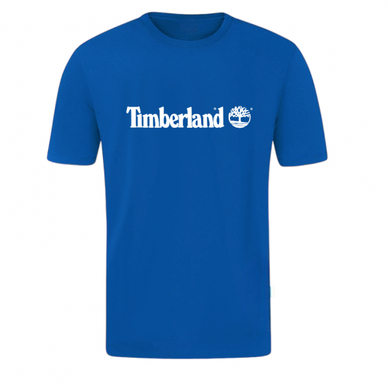T-SHIRT 100% ΒΑΜΒΑΚΙ ΜΕ LOGO - ΜΠΛΕ ΡΟΥΑ - TIMBERLAND ΜΕΓΑΛΟ