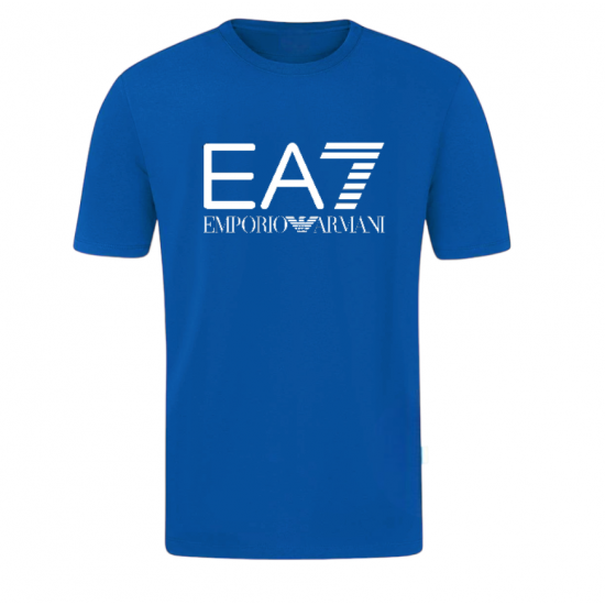 T-SHIRT 100% ΒΑΜΒΑΚΙ ΜΕ LOGO - ΜΠΛΕ ΡΟΥΑ - EA7 ΜΕΓΑΛΟ T-SHIRT 100% ΒΑΜΒΑΚΙ ΜΕ LOGO - ΜΠΛΕ ΡΟΥΑ - EA7 ΜΕΓΑΛΟ