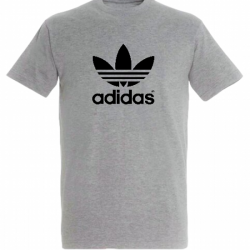 T-SHIRT 100% ΒΑΜΒΑΚΙ ΜΕ LOGO - ΓΚΡΙ - ΤΡΙΦΥΛΛΙ ΜΕΓΑΛΟ