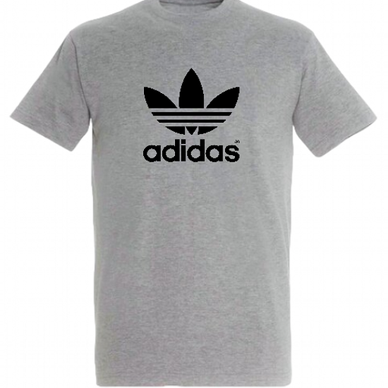 T-SHIRT 100% ΒΑΜΒΑΚΙ ΜΕ LOGO - ΓΚΡΙ - ΤΡΙΦΥΛΛΙ ΜΕΓΑΛΟ