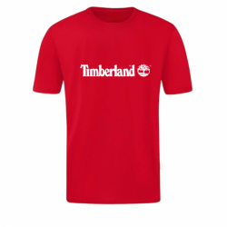 T-SHIRT 100% ΒΑΜΒΑΚΙ ΜΕ LOGO - ΚΟΚΚΙΝΟ - TIMBERLAND ΜΕΓΑΛΟ