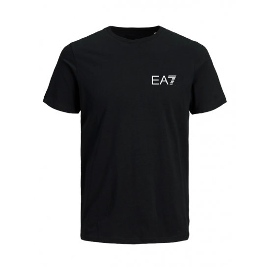 T-SHIRT 100% ΒΑΜΒΑΚΙ ΜΕ LOGO - ΜΑΥΡΟ - EA7 ΜΙΚΡΟ T-SHIRT 100% ΒΑΜΒΑΚΙ ΜΕ LOGO - ΜΑΥΡΟ - EA7 ΜΙΚΡΟ