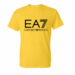 T-SHIRT 100% ΒΑΜΒΑΚΙ ΜΕ LOGO - ΚΙΤΡΙΝΟ - EA7 ΜΕΓΑΛΟ