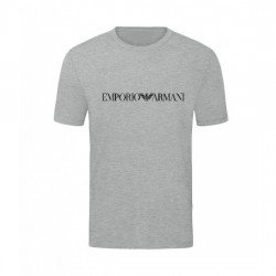 T-SHIRT 100% ΒΑΜΒΑΚΙ ΜΕ LOGO - ΓΚΡΙ - EMPORIO