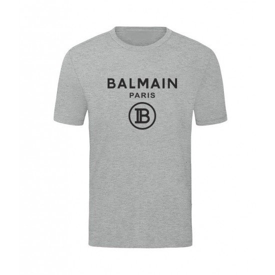 ΚΟΝΤΟΜΑΝΙΚΗ ΜΠΛΟΥΖΑ ΑΠΟ 100% ΒΑΜΒΑΚΙ ΜΕ ΜΑΥΡΟ LOGO - ΓΚΡΙ - BLM