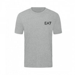 T-SHIRT 100% ΒΑΜΒΑΚΙ ΜΕ LOGO - ΓΚΡΙ - EA7 ΜΙΚΡΟ