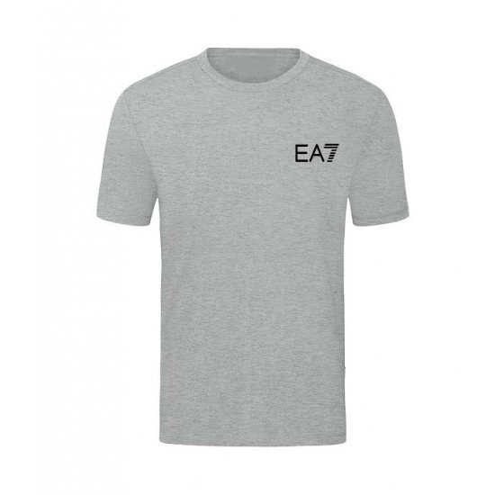 T-SHIRT 100% ΒΑΜΒΑΚΙ ΜΕ LOGO - ΓΚΡΙ - EA7 ΜΙΚΡΟ T-SHIRT 100% ΒΑΜΒΑΚΙ ΜΕ LOGO - ΓΚΡΙ - EA7 ΜΙΚΡΟ