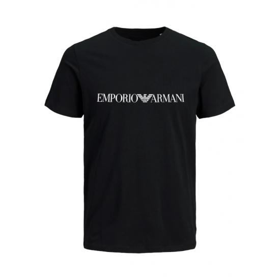 T-SHIRT 100% ΒΑΜΒΑΚΙ ΜΕ LOGO - ΜΑΥΡΟ - EMPORIO T-SHIRT 100% ΒΑΜΒΑΚΙ ΜΕ LOGO - ΜΑΥΡΟ - EMPORIO