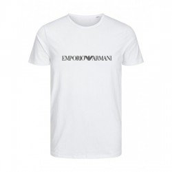 T-SHIRT 100% ΒΑΜΒΑΚΙ ΜΕ LOGO - ΛΕΥΚΟ - EMPORIO