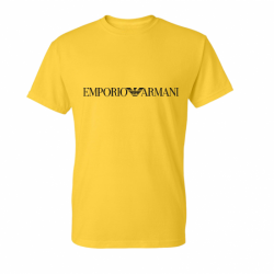 T-SHIRT 100% ΒΑΜΒΑΚΙ ΜΕ LOGO - ΚΙΤΡΙΝΟ - EMPORIO