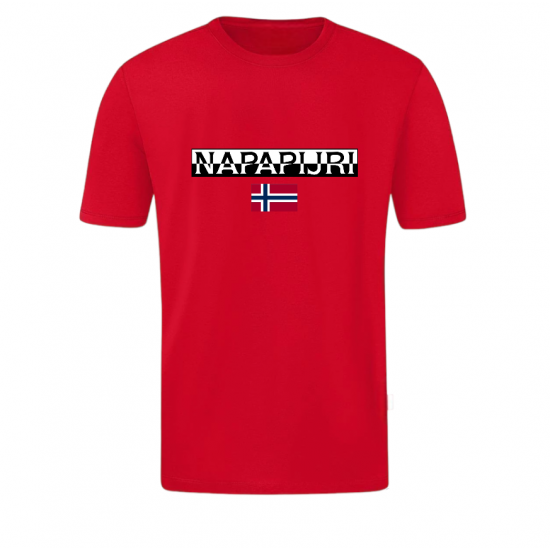T-SHIRT 100% ΒΑΜΒΑΚΙ ΜΕ LOGO - ΚΟΚΚΙΝΟ - NAPAPIJRI