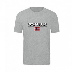 T-SHIRT 100% ΒΑΜΒΑΚΙ ΜΕ LOGO - ΓΚΡΙ - NAPAPIJRI