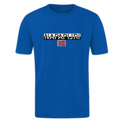 T-SHIRT 100% ΒΑΜΒΑΚΙ ΜΕ LOGO - ΜΠΛΕ ΡΟΥΑ - NAPAPIJRI