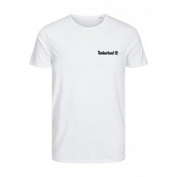 T-SHIRT 100% ΒΑΜΒΑΚΙ ΜΕ LOGO - ΛΕΥΚΟ - TIMBERLAND ΜΙΚΡΟ