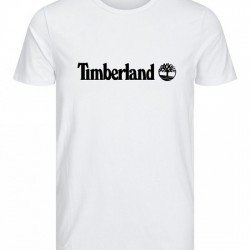 T-SHIRT 100% ΒΑΜΒΑΚΙ ΜΕ LOGO - ΛΕΥΚΟ - TIMBERLAND ΜΕΓΑΛΟ