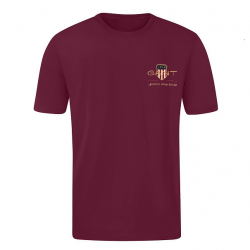 T-SHIRT 100% ΒΑΜΒΑΚΙ ΜΕ LOGO - ΜΠΟΡΝΤΟ - GANT ΜΙΚΡΟ