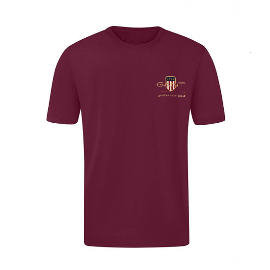 T-SHIRT 100% ΒΑΜΒΑΚΙ ΜΕ LOGO - ΜΠΟΡΝΤΟ - GANT ΜΙΚΡΟ