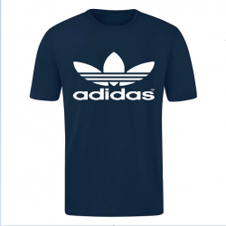 T-SHIRT 100% ΒΑΜΒΑΚΙ ΜΕ LOGO - ΜΠΛΕ ΣΚΟΥΡΟ - ΤΡΙΦΥΛΛΙ ΜΕΓΑΛΟ