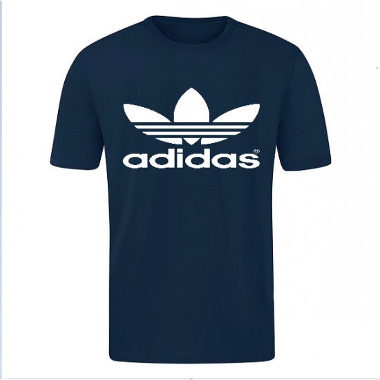 T-SHIRT 100% ΒΑΜΒΑΚΙ ΜΕ LOGO - ΜΠΛΕ ΣΚΟΥΡΟ - ΤΡΙΦΥΛΛΙ ΜΕΓΑΛΟ