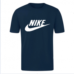 T-SHIRT 100% ΒΑΜΒΑΚΙ ΜΕ LOGO - ΜΠΛΕ ΣΚΟΥΡΟ - NIKE ΜΕΓΑΛΟ