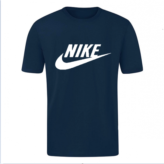 T-SHIRT 100% ΒΑΜΒΑΚΙ ΜΕ LOGO - ΜΠΛΕ ΣΚΟΥΡΟ - NIKE ΜΕΓΑΛΟ
