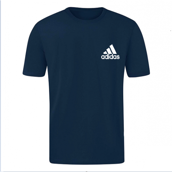 T-SHIRT 100% ΒΑΜΒΑΚΙ ΜΕ LOGO - ΜΠΛΕ ΣΚΟΥΡΟ - ΓΡΑΜΜΕΣ ΜΙΚΡΟ
