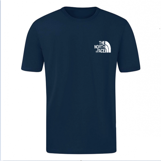 T-SHIRT 100% ΒΑΜΒΑΚΙ ΜΕ LOGO - ΜΠΛΕ ΣΚΟΥΡΟ - THE NORTH FACE ΜΙΚΡΟ