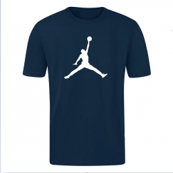 T-SHIRT 100% ΒΑΜΒΑΚΙ ΜΕ LOGO - ΜΠΛΕ ΣΚΟΥΡΟ - ΤΖΟΡΝΤΑΝ ΜΕΓΑΛΟ