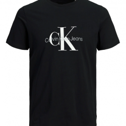 T-SHIRT 100% ΒΑΜΒΑΚΙ ΜΕ LOGO - ΜΑΥΡΟ - CALVIN KLEIN ΜΕΓΑΛΟ