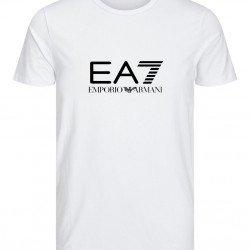 T-SHIRT 100% ΒΑΜΒΑΚΙ ΜΕ LOGO - ΛΕΥΚΟ - EA7 ΜΕΓΑΛΟ