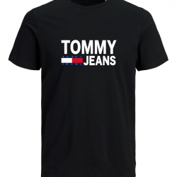 T-SHIRT 100% ΒΑΜΒΑΚΙ ΜΕ LOGO - ΜΑΥΡΟ - TOMMY JEANS ΜΕΓΑΛΟ
