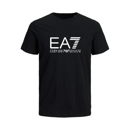 T-SHIRT 100% ΒΑΜΒΑΚΙ ΜΕ LOGO - ΜΑΥΡΟ - EA7 ΜΕΓΑΛΟ T-SHIRT 100% ΒΑΜΒΑΚΙ ΜΕ LOGO - ΜΑΥΡΟ - EA7 ΜΕΓΑΛΟ